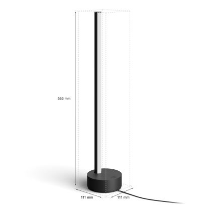 Philips - LED RGB Prigušiva stolna lampa Hue SIGNE LED/12W/230V 2000-6500K crna