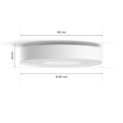 Philips -LED RGB Prigušiva stropna svjetiljka Hue INFUSE LED/33,5W/230V 2000-6500K pr. 381 mm bijela