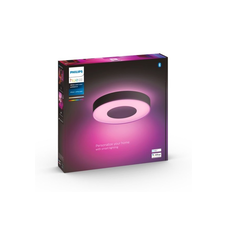 Philips - LED RGB Prigušiva stropna svjetiljka Hue INFUSE LED/52,5W/230V 2000-6500K pr. 425 mm crna