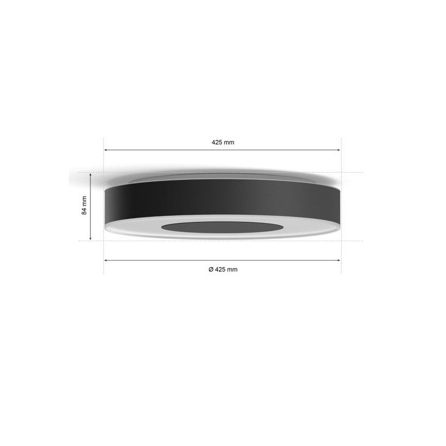 Philips - LED RGB Prigušiva stropna svjetiljka Hue INFUSE LED/52,5W/230V 2000-6500K pr. 425 mm crna