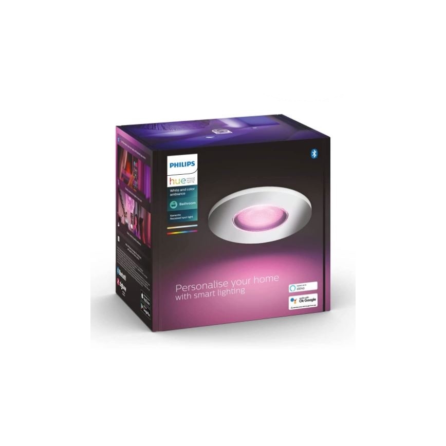 Philips - LED RGB Prigušiva svjetiljka za kupaonicu Hue XAMENTO 1xGU10/5,7W/230V IP44 2000-6500K