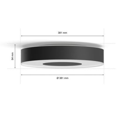 Philips - LED RGB prigušivo stropno svjetlo Hue INFUSE LED/33,5W/230V 2000-6500K Ø 381 mm crna