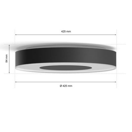 Philips - LED RGB prigušiva stropna svjetiljka Hue INFUSE LED/52,5 W/230 V 2000–6500 K Ø 425 mm crna