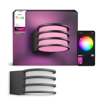 Philips - LED RGB prigušivo vanjsko zidno svjetlo Hue LUCCA 1xE27/8,1W/230V 1000-20000K IP44