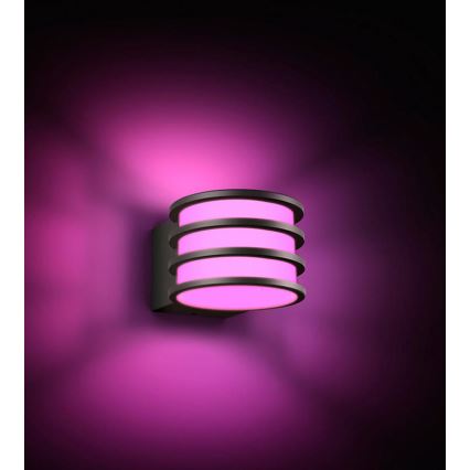 Philips - LED RGB prigušivo vanjsko zidno svjetlo Hue LUCCA 1xE27/8,1W/230V 1000-20000K IP44