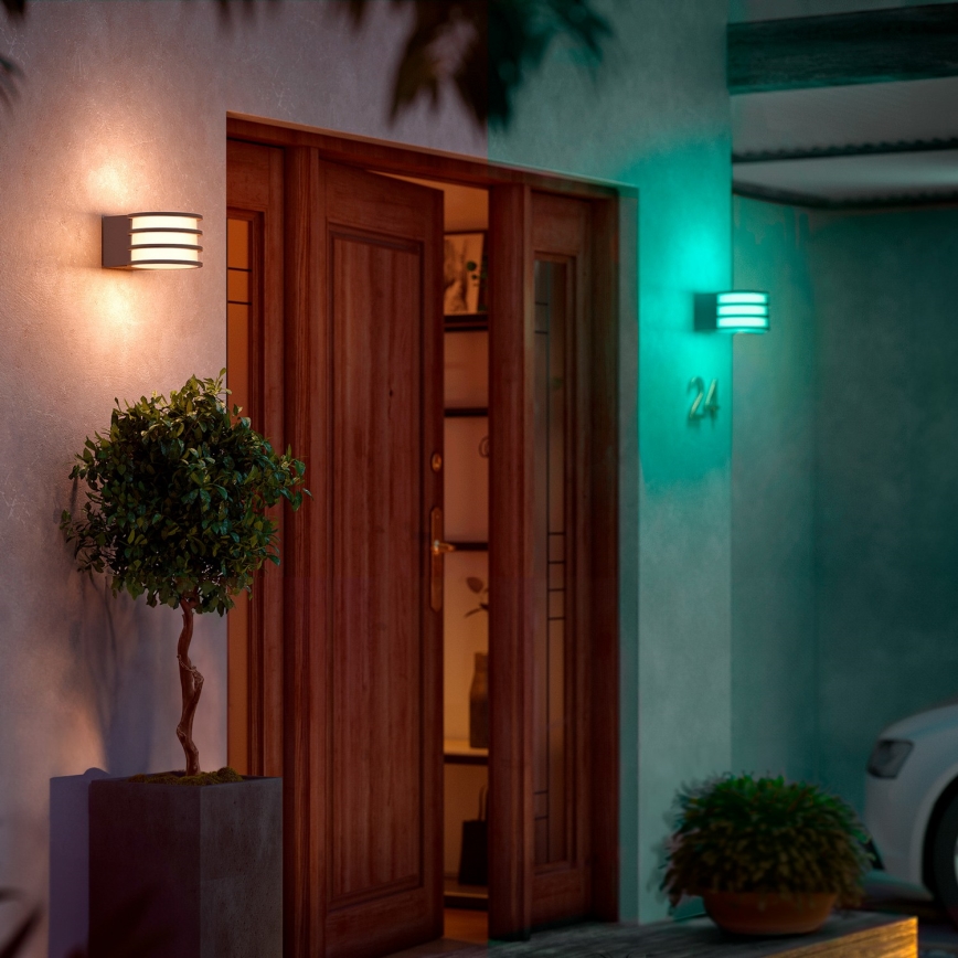Philips - LED RGB prigušivo vanjsko zidno svjetlo Hue LUCCA 1xE27/8,1W/230V 1000-20000K IP44