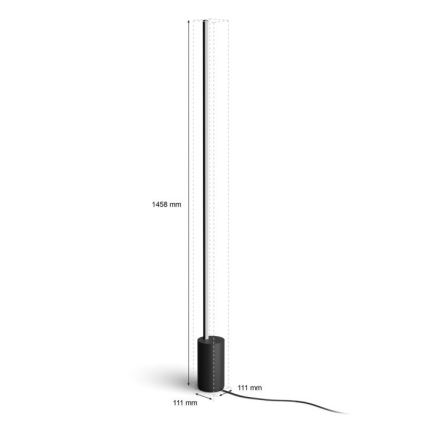 Philips - LED RGBW Prigušiva podna lampa Hue SIGNE LED/29W/230V 2000-6500K crna