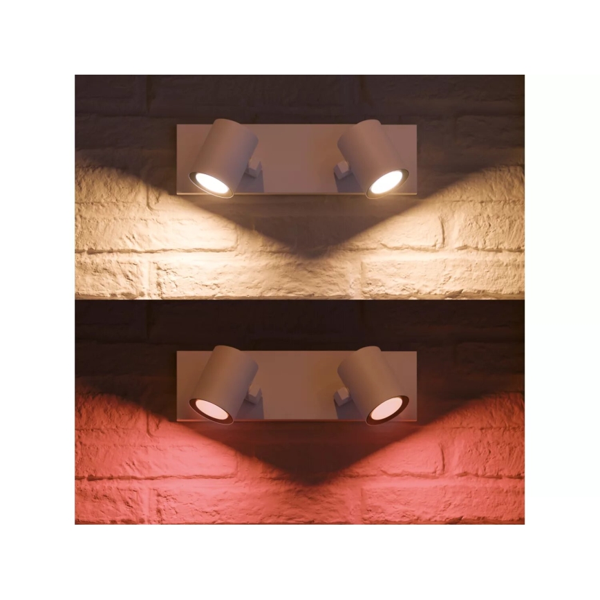 Philips - LED RGBW Prigušiva reflektorska svjetiljka Hue ARGENTA 2xGU10/4,2W/230V 2000-6500K