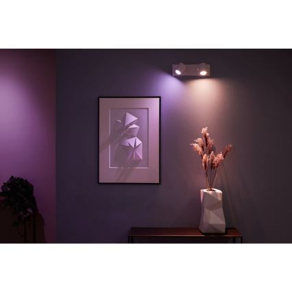Philips - LED RGBW Prigušiva reflektorska svjetiljka Hue ARGENTA 2xGU10/4,2W/230V 2000-6500K