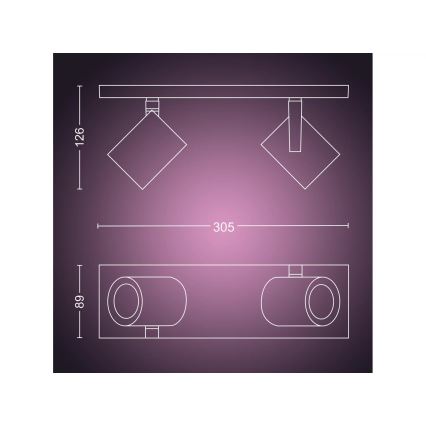 Philips - LED RGBW Prigušiva reflektorska svjetiljka Hue ARGENTA 2xGU10/4,2W/230V 2000-6500K