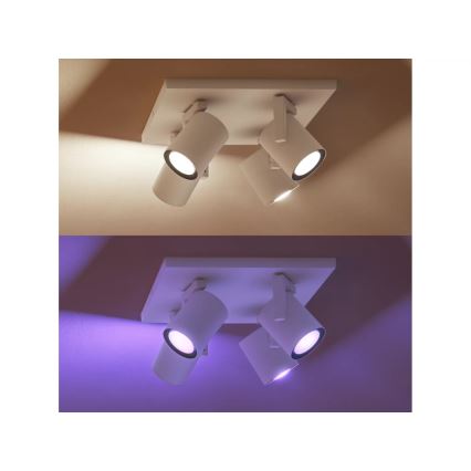 Philips - LED RGBW Prigušiva reflektorska svjetiljka Hue ARGENTA 4xGU10/4,2W/230V 2000-6500K