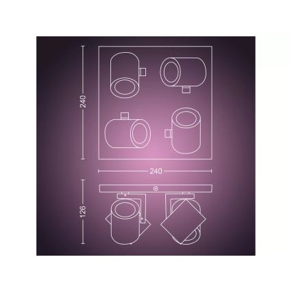 Philips - LED RGBW Prigušiva reflektorska svjetiljka Hue ARGENTA 4xGU10/4,2W/230V 2000-6500K