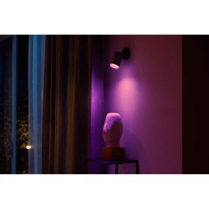 Philips - LED RGBW Prigušiva reflektorska svjetiljka Hue FUGATO 1xGU10/4,2W/230V 2000-6500K crna