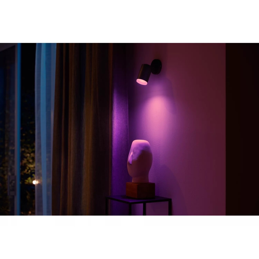 Philips - LED RGBW Prigušiva reflektorska svjetiljka Hue FUGATO 1xGU10/4,2W/230V 2000-6500K crna