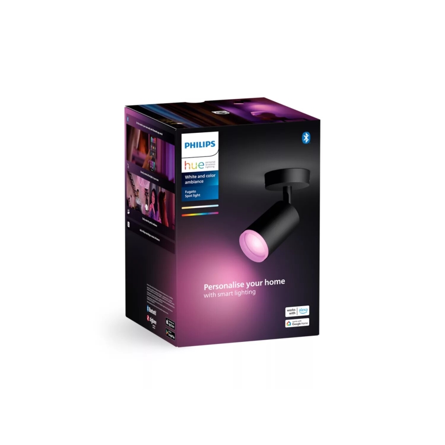 Philips - LED RGBW Prigušiva reflektorska svjetiljka Hue FUGATO 1xGU10/4,2W/230V 2000-6500K crna