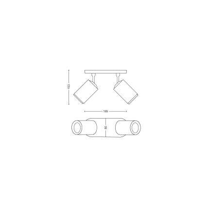 Philips - LED RGBW Prigušiva reflektorska svjetiljka Hue FUGATO 2xGU10/4,2W/230V 2000-6500K bijela