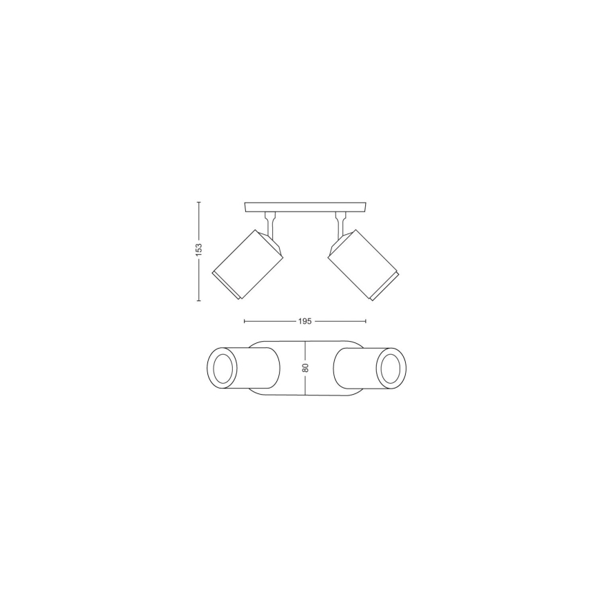 Philips - LED RGBW Prigušiva reflektorska svjetiljka Hue FUGATO 2xGU10/4,2W/230V 2000-6500K bijela