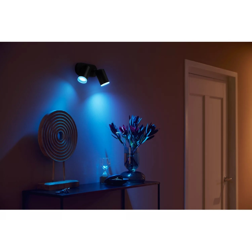 Philips - LED RGBW Prigušiva reflektorska svjetiljka Hue FUGATO 2xGU10/4,2W/230V 2000-6500K crna