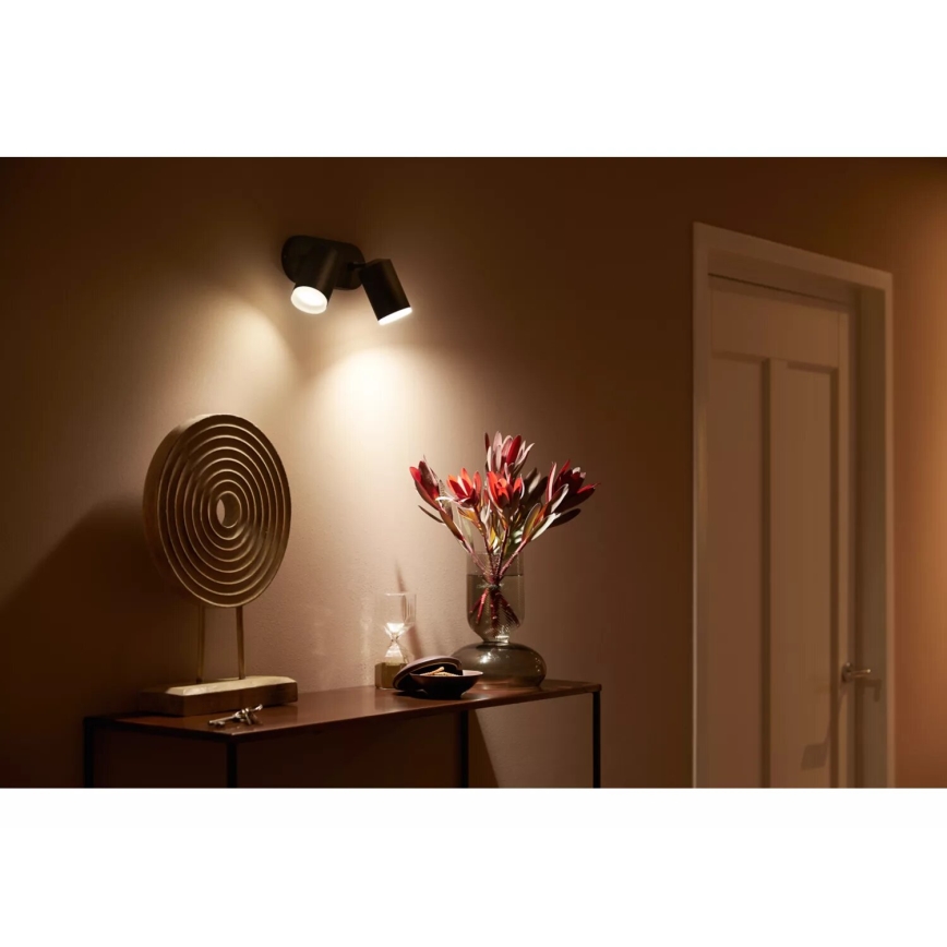Philips - LED RGBW Prigušiva reflektorska svjetiljka Hue FUGATO 2xGU10/4,2W/230V 2000-6500K crna
