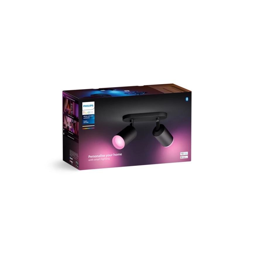 Philips - LED RGBW Prigušiva reflektorska svjetiljka Hue FUGATO 2xGU10/4,2W/230V 2000-6500K crna
