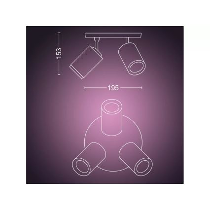 Philips - LED RGBW Prigušiva reflektorska svjetiljka Hue FUGATO 3xGU10/4,2W/230V 2000-6500K bijela