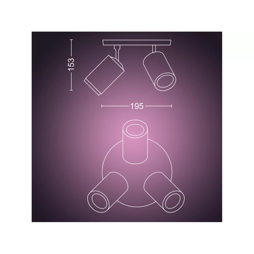 Philips - LED RGBW Prigušiva reflektorska svjetiljka Hue FUGATO 3xGU10/4,2W/230V 2000-6500K bijela