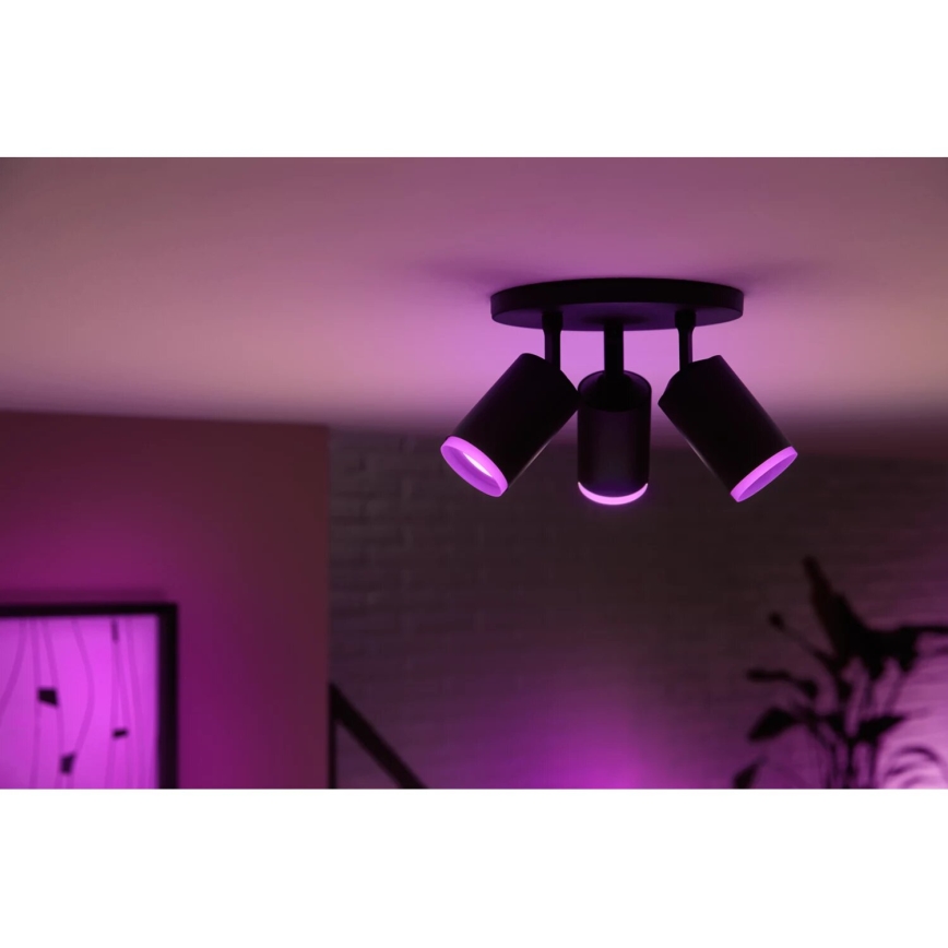 Philips - LED RGBW Prigušiva reflektorska svjetiljka Hue FUGATO 3xGU10/4,2W/230V 2000-6500K crna