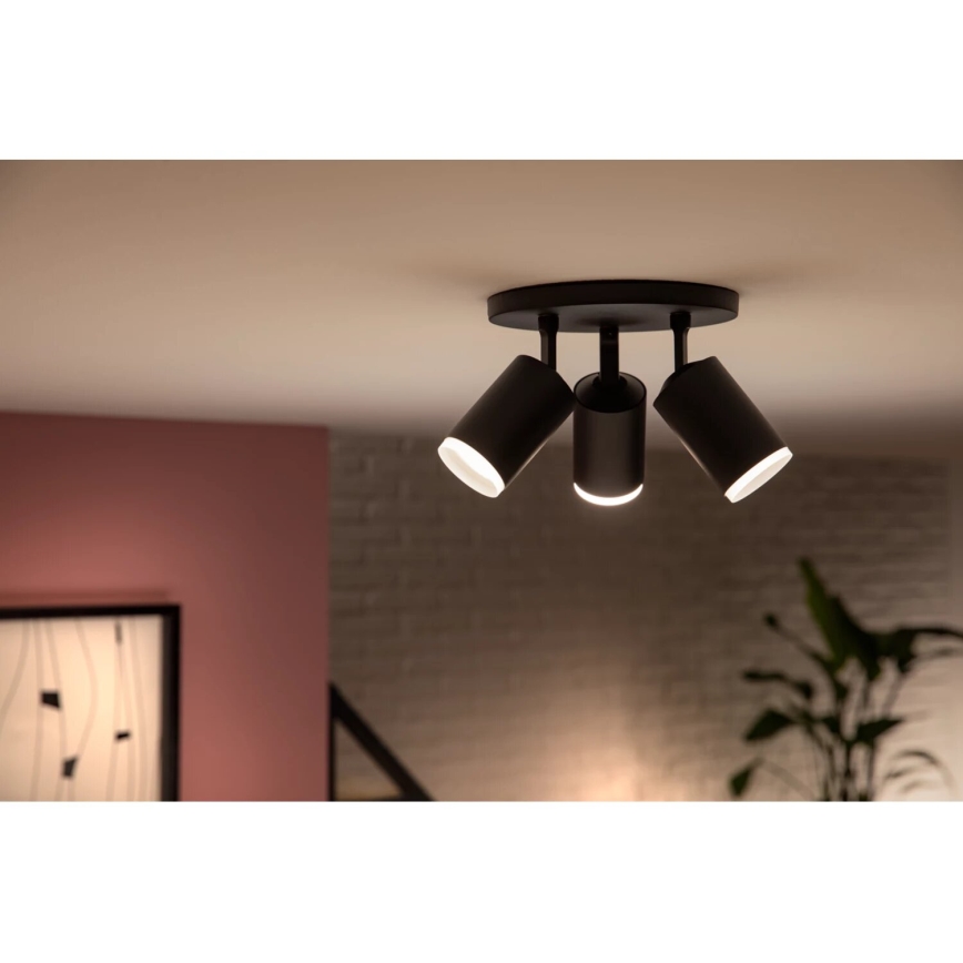 Philips - LED RGBW Prigušiva reflektorska svjetiljka Hue FUGATO 3xGU10/4,2W/230V 2000-6500K crna