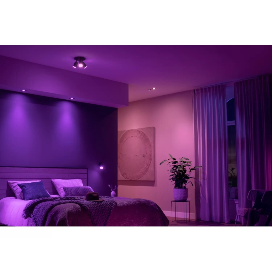 Philips - LED RGBW Prigušiva reflektorska svjetiljka Hue FUGATO 3xGU10/4,2W/230V 2000-6500K crna
