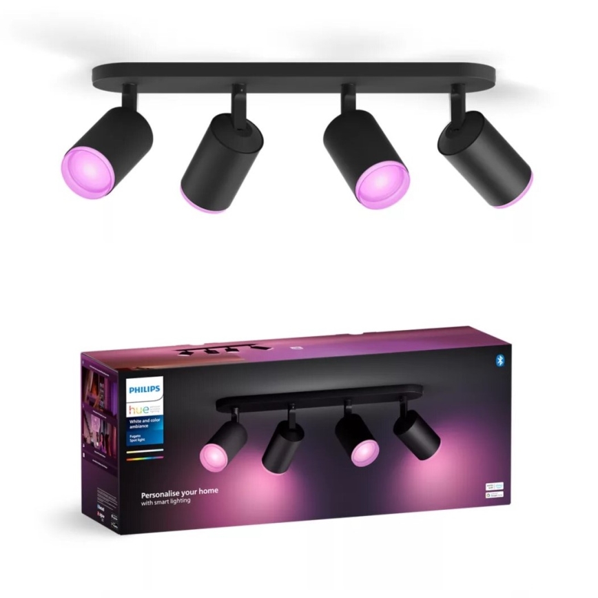 Philips - LED RGBW Prigušiva reflektorska svjetiljka Hue FUGATO 4xGU10/4,2W/230V 2000-6500K crna