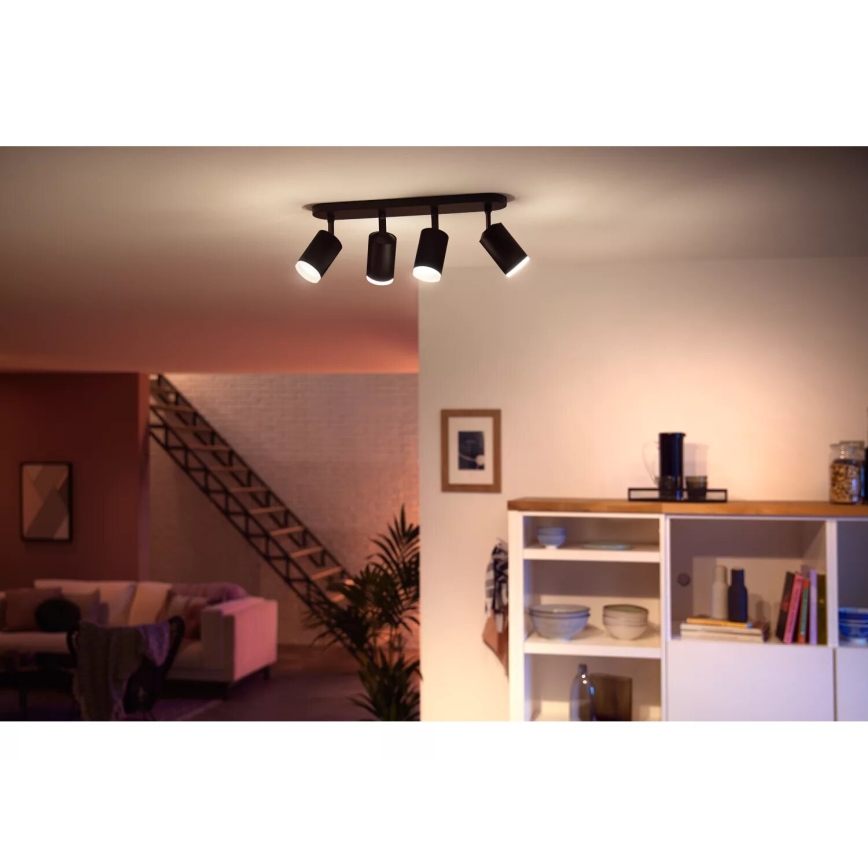 Philips - LED RGBW Prigušiva reflektorska svjetiljka Hue FUGATO 4xGU10/4,2W/230V 2000-6500K crna