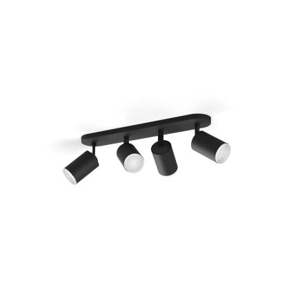Philips - LED RGBW Prigušiva reflektorska svjetiljka Hue FUGATO 4xGU10/4,2W/230V 2000-6500K crna