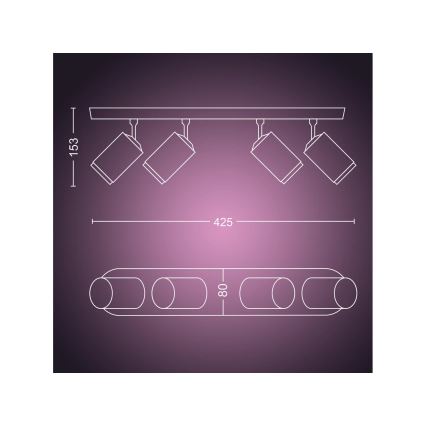 Philips - LED RGBW Prigušiva reflektorska svjetiljka Hue FUGATO 4xGU10/4,2W/230V 2000-6500K crna