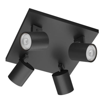 Philips - LED RGBW prigušivo ugradno spot svjetlo RUNNER 4xGU10/6,5W/230V 2700-6500K crna