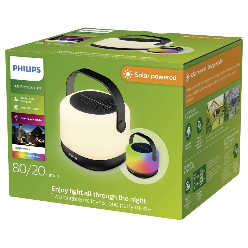Philips - LED RGBW Prigušiva solarna prijenosna lampa ALULA LED/1,2W/5V 1200 mAh IP44