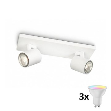 Philips - LED RGBW prigušiva spot svjetiljka RUNNER 2xGU10/6,5W/230V 2700-6500K bijela