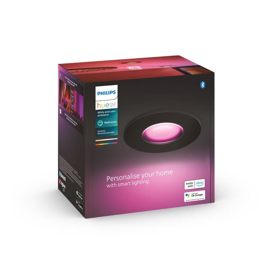 Philips - LED RGBW Prigušiva ugradbena svjetiljka za kupaonicu Hue XAMENTO GU10/5,7W/230V IP44 2200-6500K