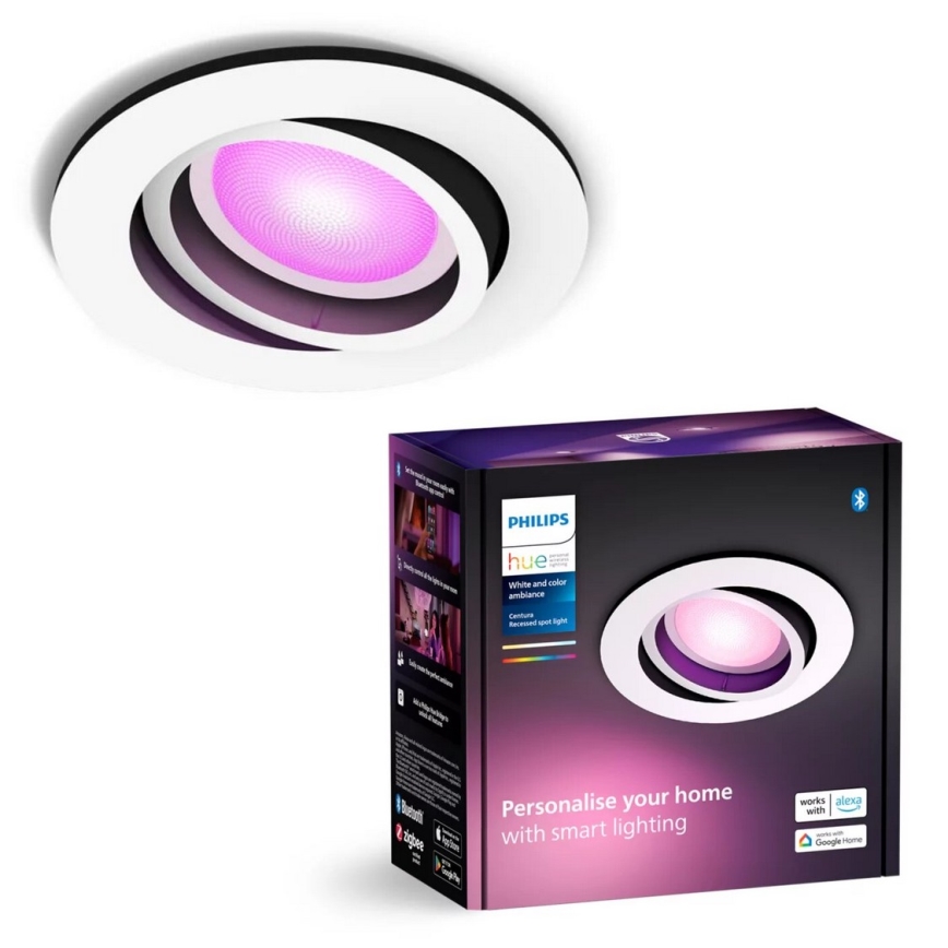 Philips - LED RGBW Prigušiva ugradbena svjetiljka Hue CENTURA 1xGU10/4,2W/230V 2000-6500K
