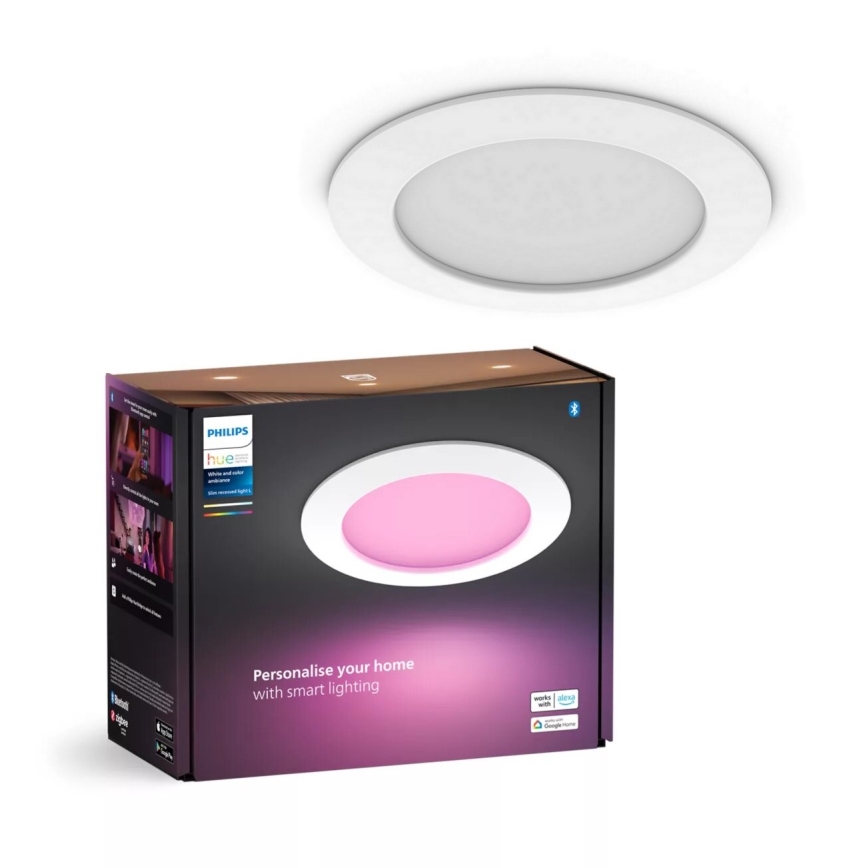 Philips - LED RGBW Prigušiva ugradbena svjetiljka za kupaonicu Hue SLIM LED/12W/230V IP44 2200-6500K