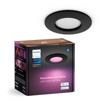 Philips - LED RGBW Prigušiva ugradbena svjetiljka za kupaonicu Hue SLIM LED/8,3W/230V 2000-6500K IP44 crna