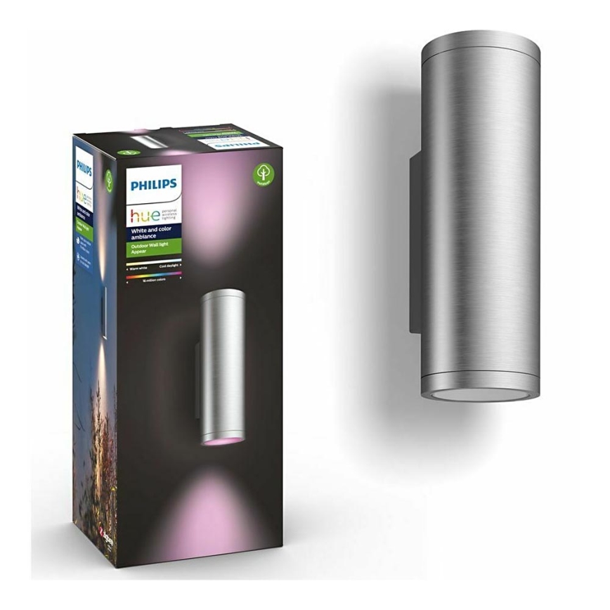 Philips - LED RGBW Prigušiva vanjska zidna svjetiljka Hue APPEAR 2xLED/8W/230V IP44