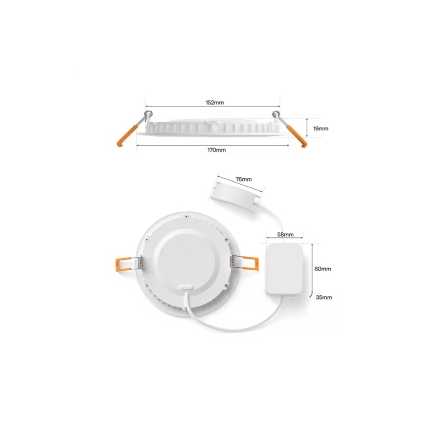 Philips - LED RGBW prigušivo kupaonsko ugradbeno svjetlo Hue SLIM LED/12W/230V 1000-20000K bijela IP44