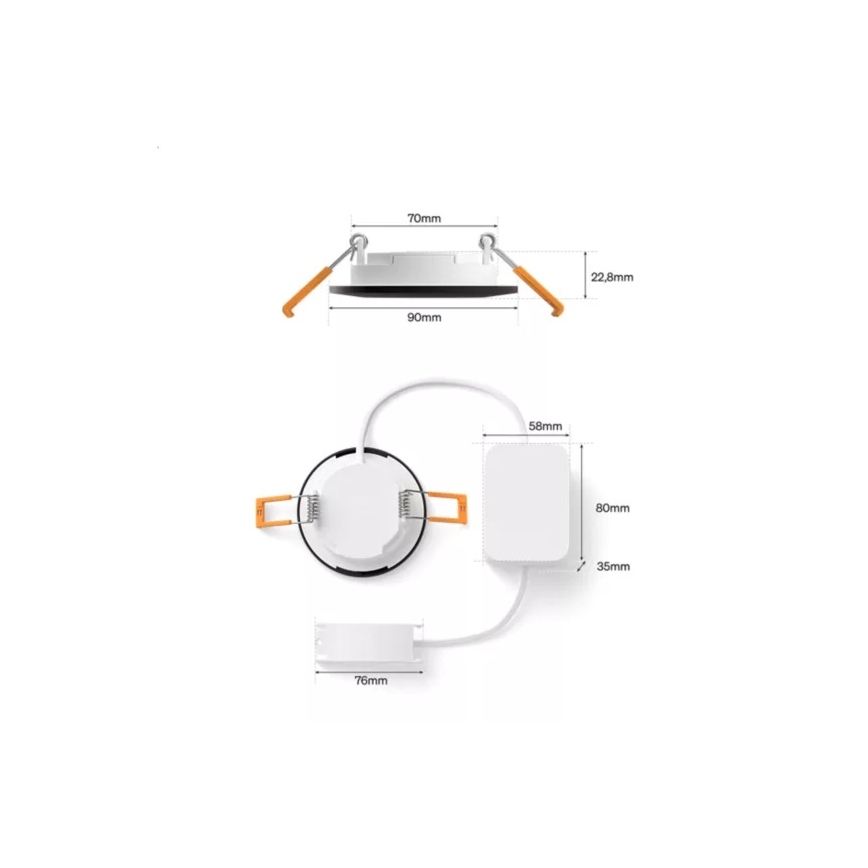 Philips - LED RGBW ugradna kupaonska svjetiljka s mogućnošću prigušivanja Hue SLIM LED/8,3W/230V 1000-20000K crna P44