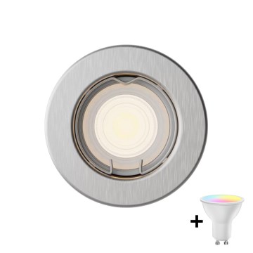 Philips - LED RGBW prigušivo ugradno stropno svjetlo PERIDOT 1xGU10/6,5W/230V 2700-6500K srebrna