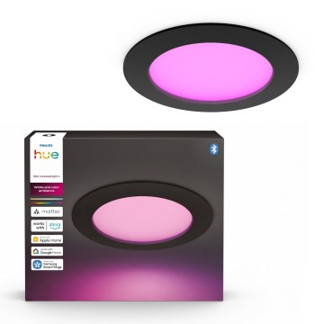 Philips - LED RGBW prigušivo ugradno stropno svjetlo za kupaonicu Hue SLIM LED/12W/230V 1000-20000K crna IP44