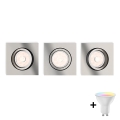Philips - LED RGBW prigušivo ugradno svjetlo DONEGAL 3xGU10/4,8W/230V + daljinski upravljač