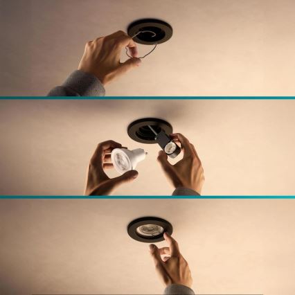 Philips - LED RGBW prigušiva ugradna stropna svjetiljka PERIDOT 1xGU10/6W/230V crna + daljinski upravljač