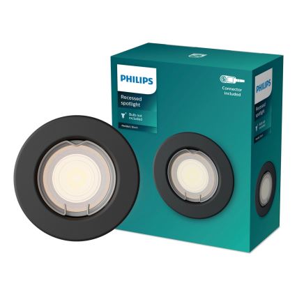 Philips - LED RGBW prigušiva ugradna stropna svjetiljka PERIDOT 1xGU10/6W/230V crna + daljinski upravljač