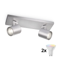 Philips - LED RGBW s mogućnošću prigušivanja spot svjetiljka RUNNER 2xGU10/6,5W/230V 2700-6500K matni krom