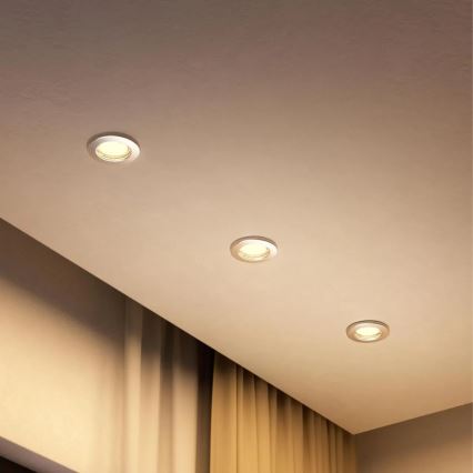 Philips - LED RGBW prigušivo ugradno stropno svjetlo PERIDOT 1xGU10/6,5W/230V 2700-6500K srebrna